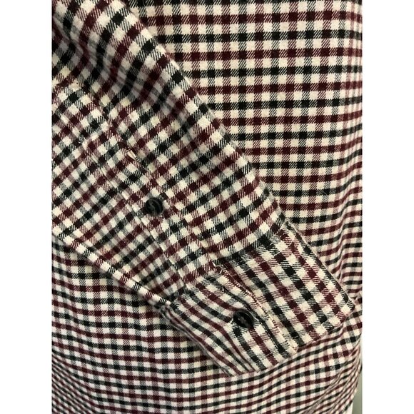 Abercrombie & Fitch Womens Oversized Flannel Shirt S Burgundy/Black/White Plaid - Picture 4 of 6